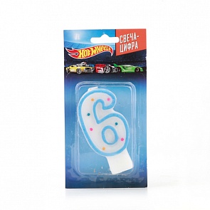 Свеча-цифра «6» - Hot Wheels (Веселый Праздник, SVC-6-HWsim)      